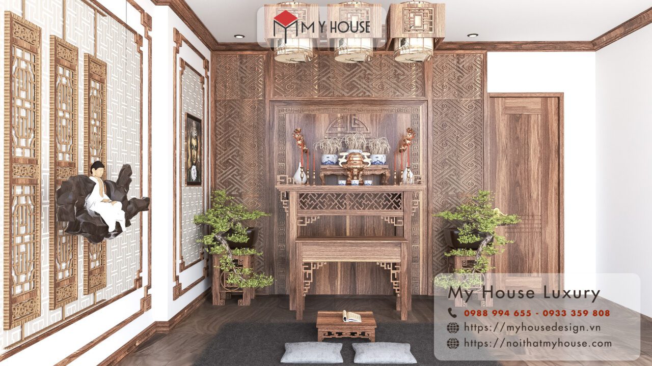 Thiết kế phòng thờ hiện đại