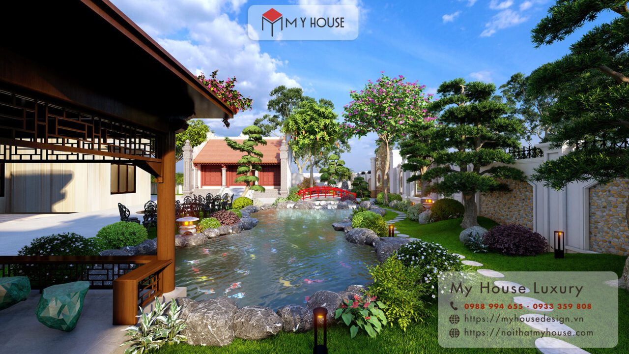 Tiểu cảnh hồ cá sân vườn