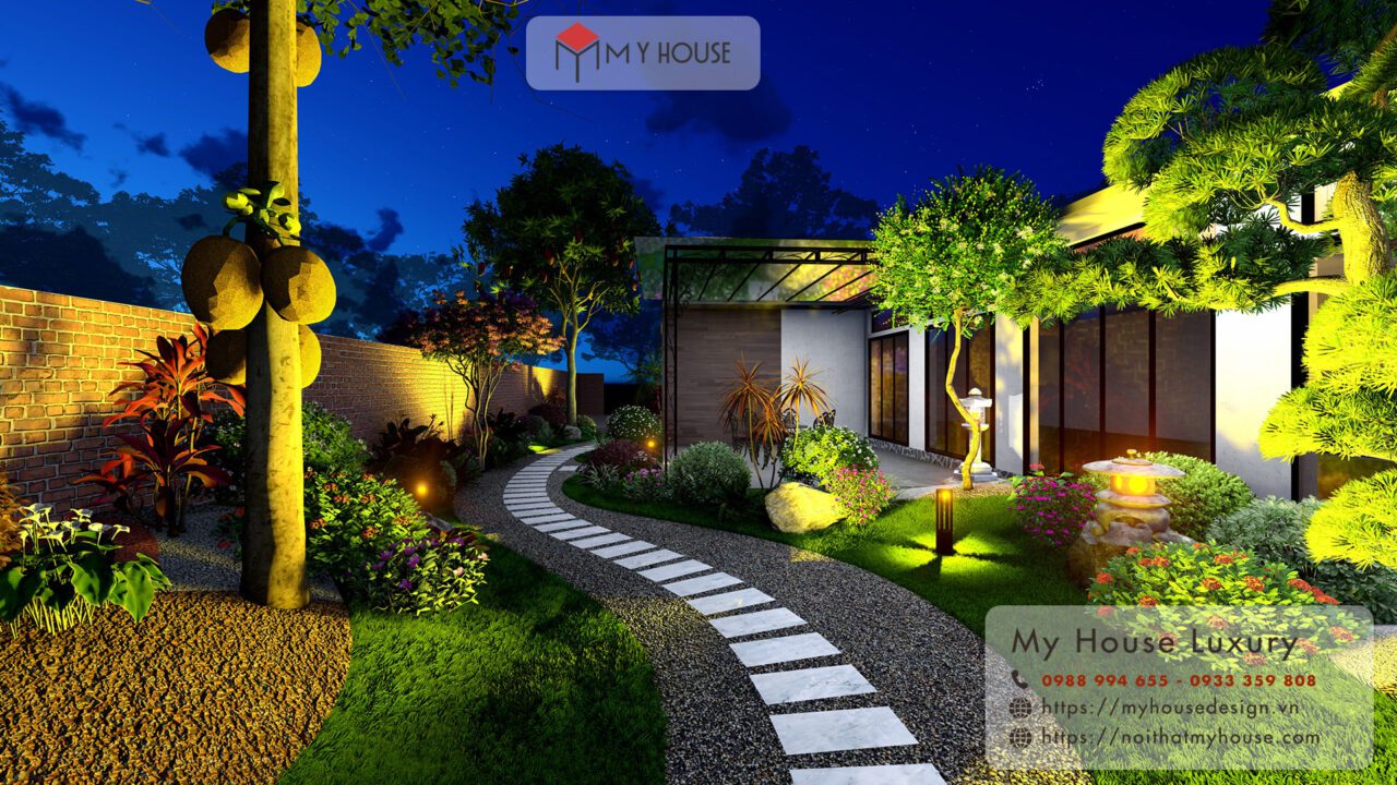 Tiểu cảnh sân vườn nhà ống