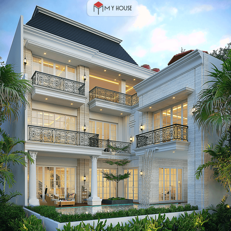 biệt thự chữ l 3 tầng 100m2