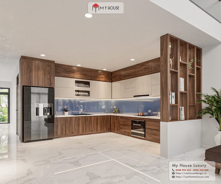 mẫu tủ bếp gỗ tự nhiên đẹp