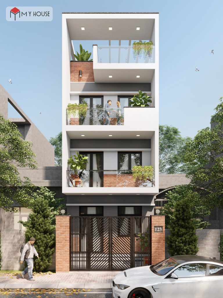 thiết kế nhà 5x20m hiện đại