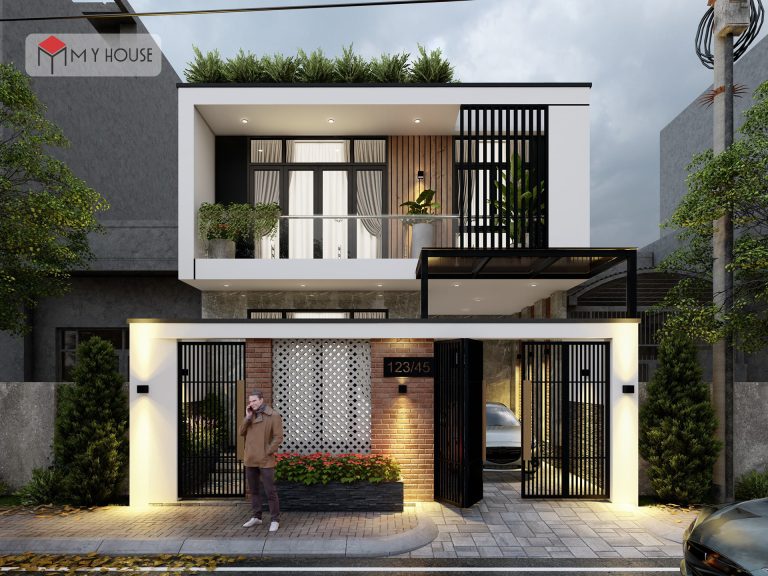 thiết kế nhà ống 2 tầng