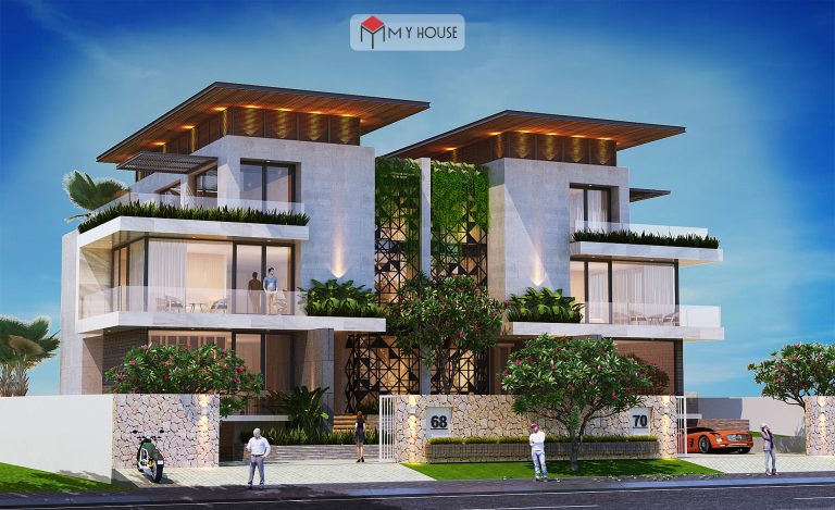 biệt thự song lập hiện đại