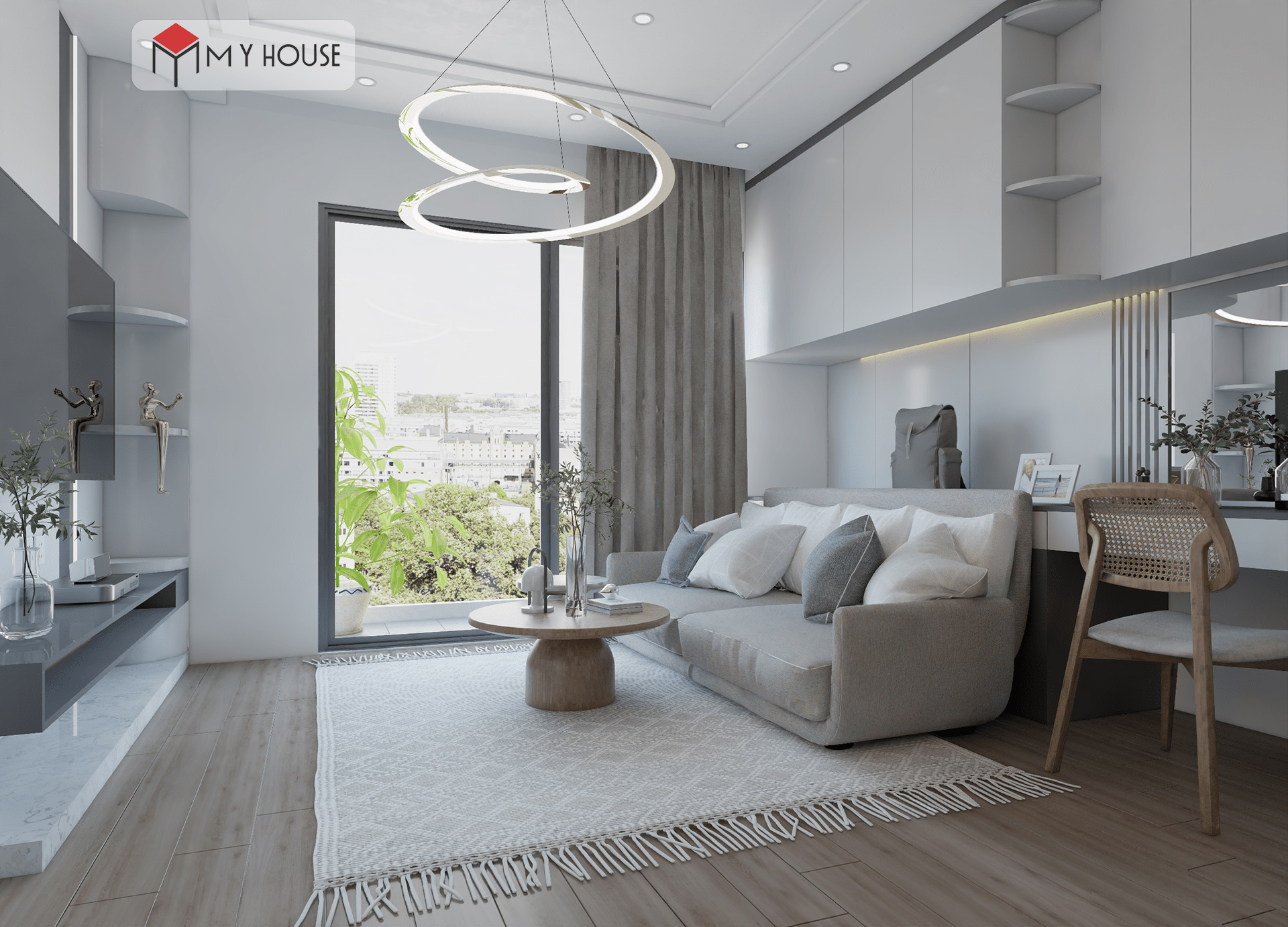 thiết kế căn studio 28m2 1