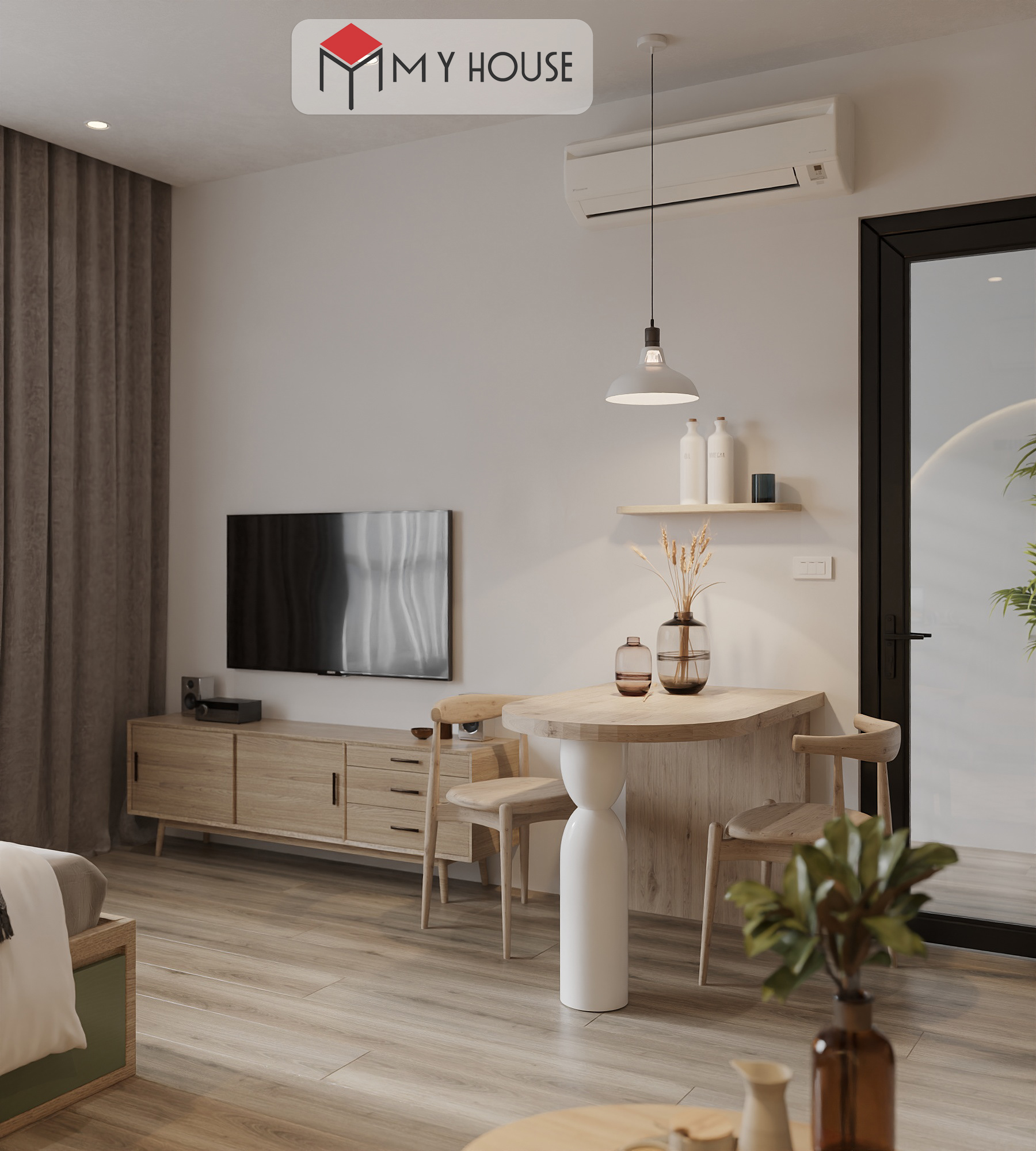 thiết kế căn studio 30m2 1