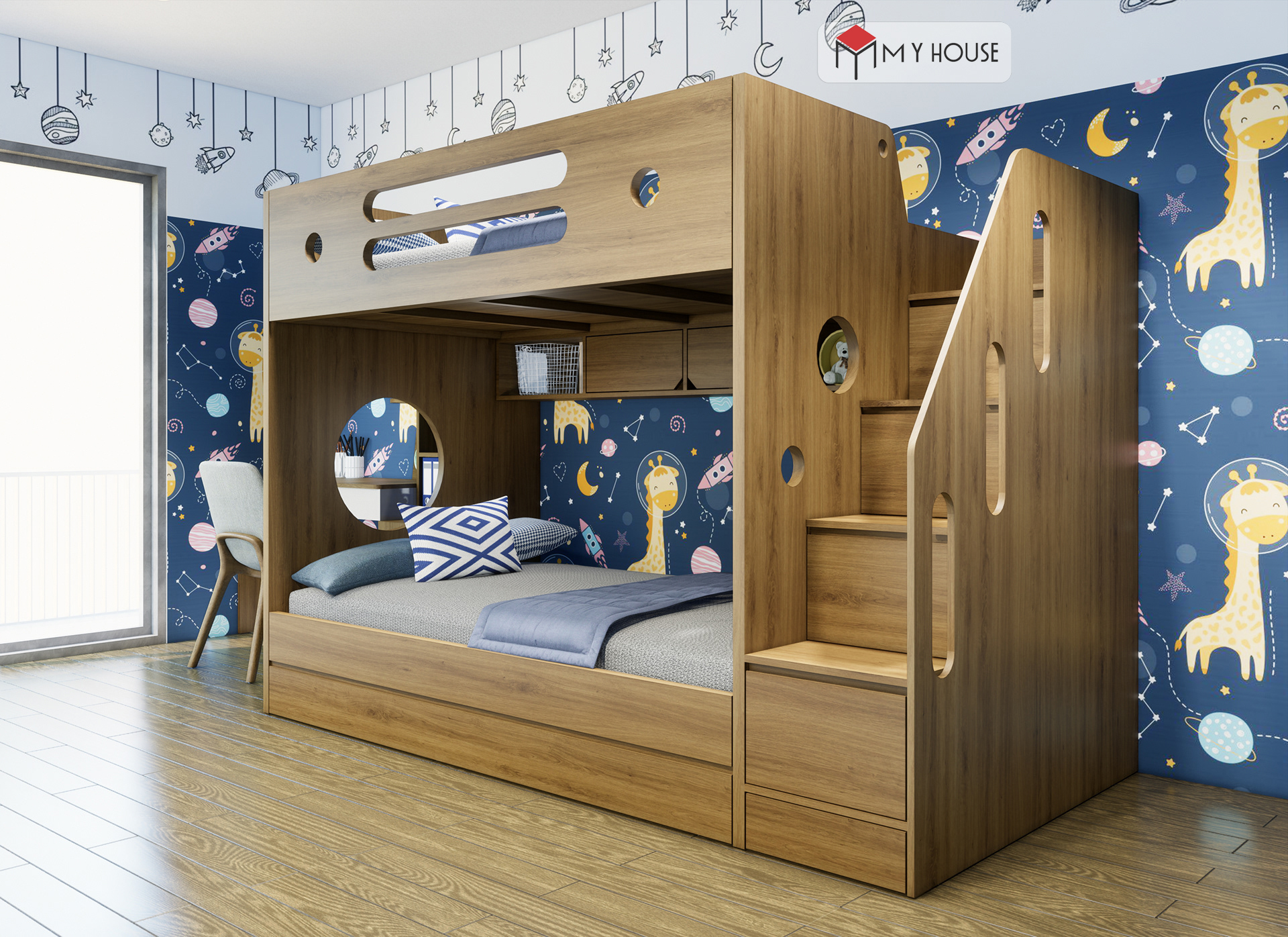 thiết kế giường tầng cho phòng nhỏ 5
