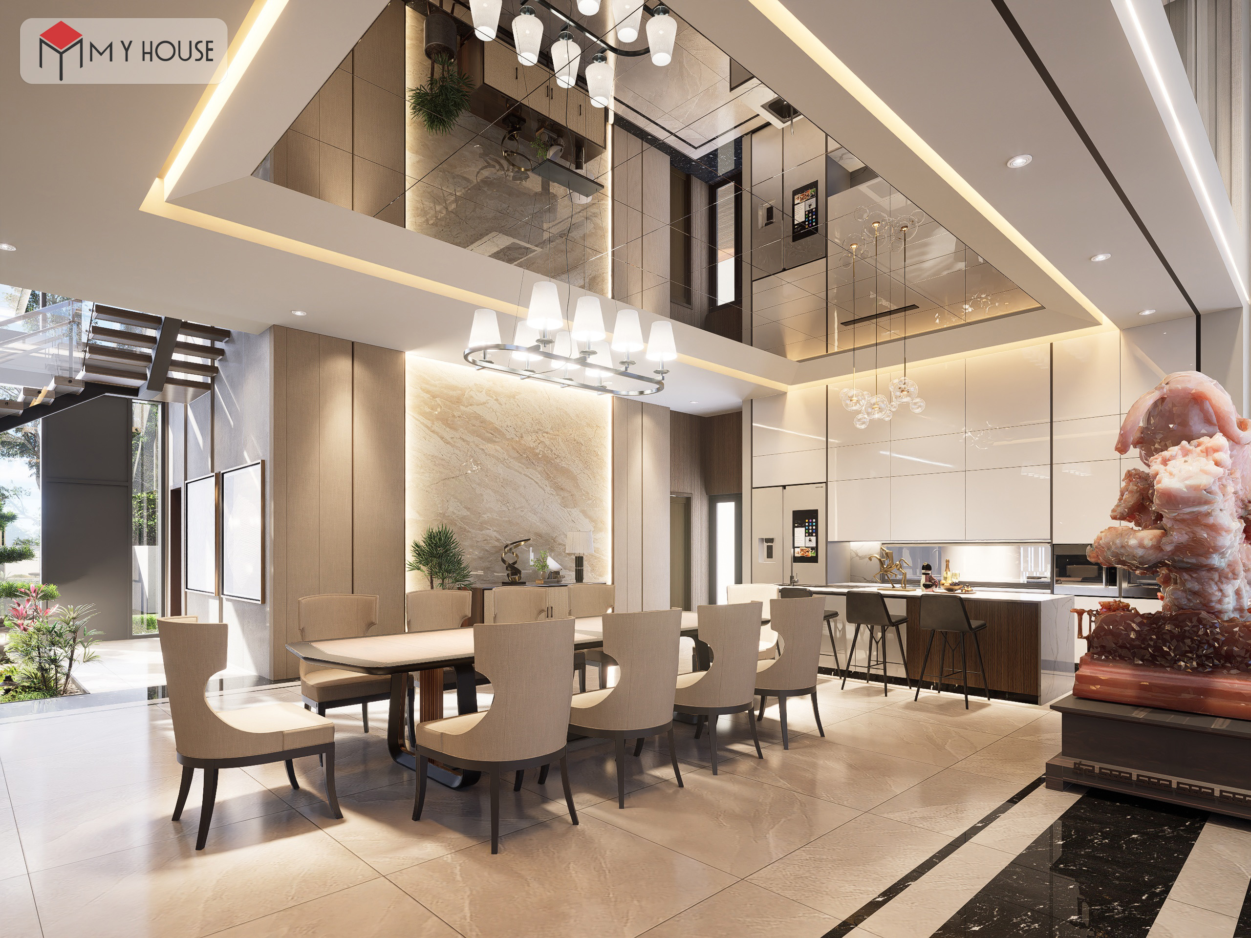 Dự án thiết kế villa phong cách nội thất hiện đại tại Hà Nội 3