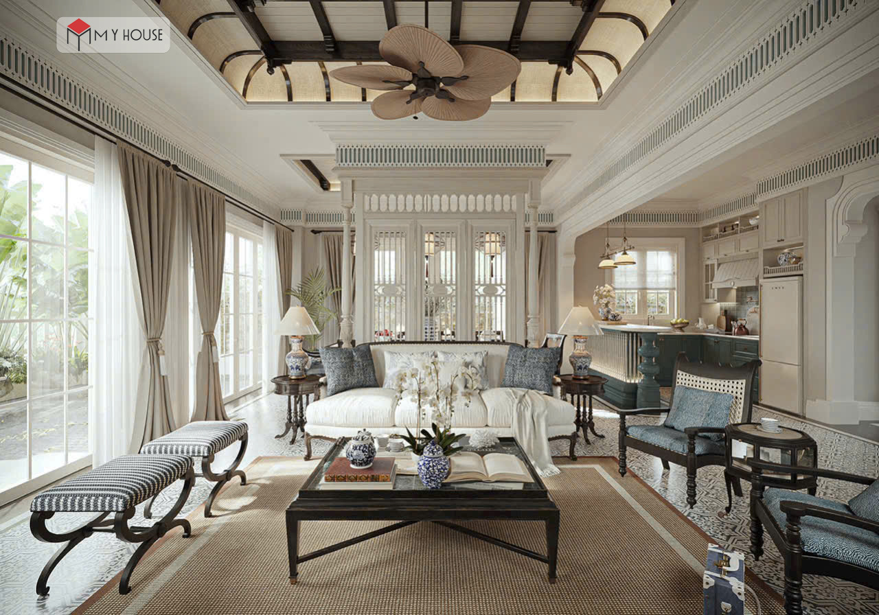 Thiết kế nội thất biệt thự indochine tại khu đô thị Him Lam Green Park 1